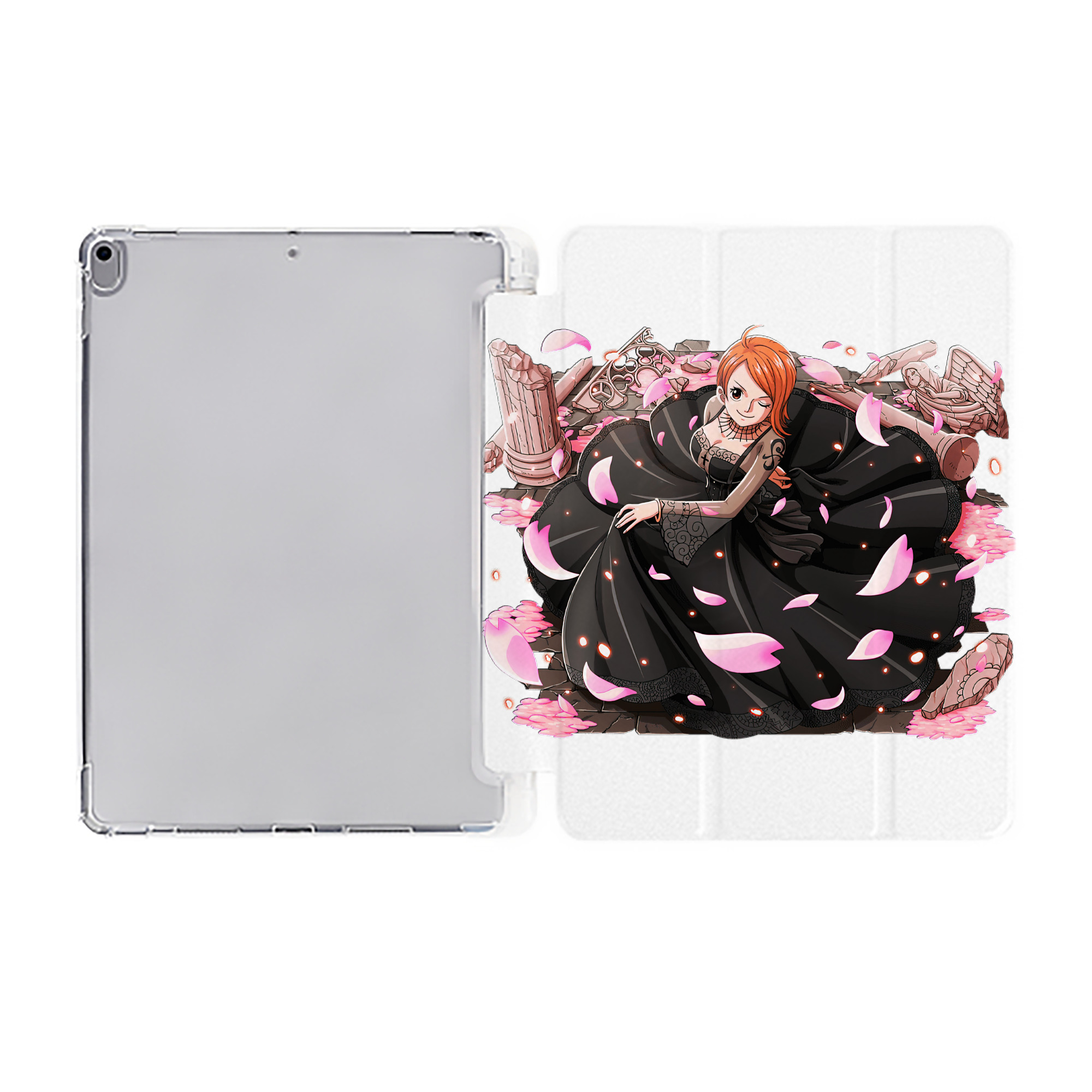 （画像用） ワンピース ナミ ONE PIECE Nami IPad ケース ペン収納付き 三つ折りスタンド PUレザー×シリコン 対応機種9.5/10.5/10.9インチ